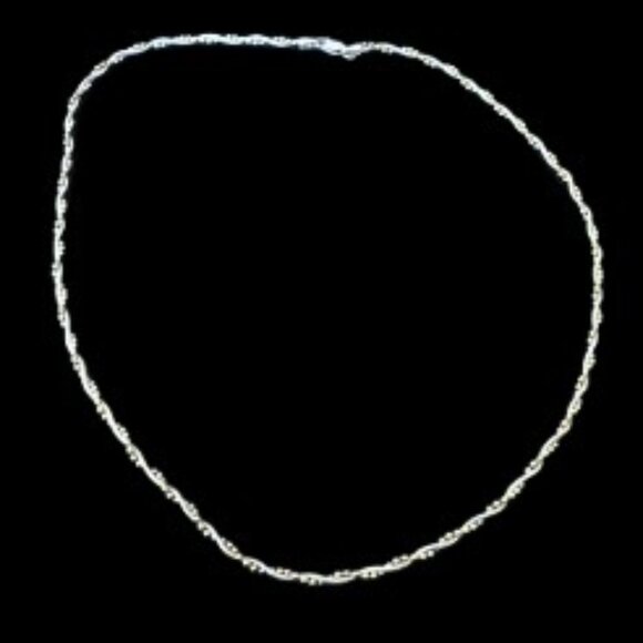 Sterling Silver & Gold Vermeil Twisted Chains Italy 925 Necklace 18" - LNC - Picture 4 of 8